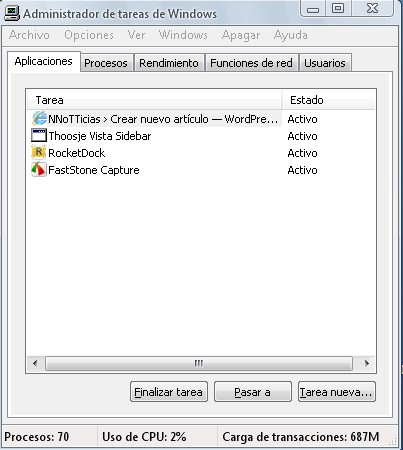 Iniciar el Administrador de tareas en Windows 7 1