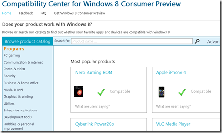 Centro de compatibilidad para Windows 8: A ver si sus dispositivos y programas están listo para Win8 1